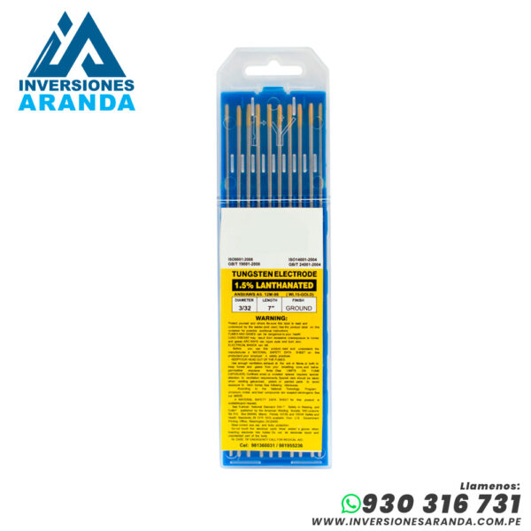 ELECTRODO DE TUNGSTENO COLOR DORADO