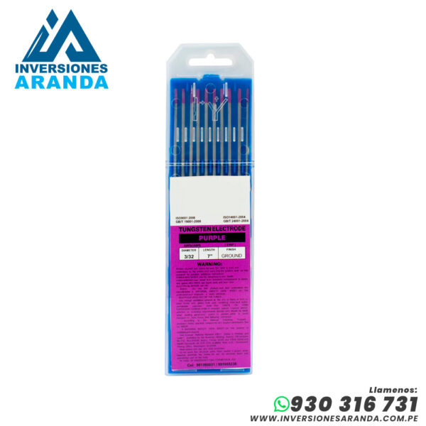 ELECTRODO DE TUNGSTENO COLOR MORADO