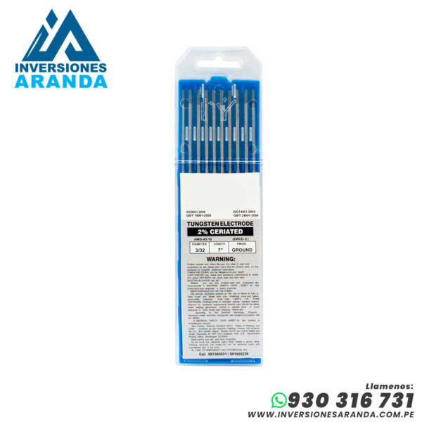 ELECTRODO DE TUNGSTENO COLOR PLOMO