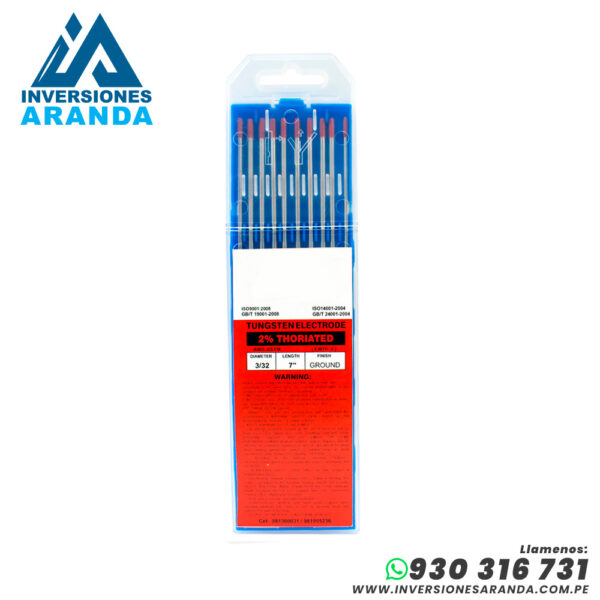 ELECTRODO DE TUNGSTENO COLOR ROJO
