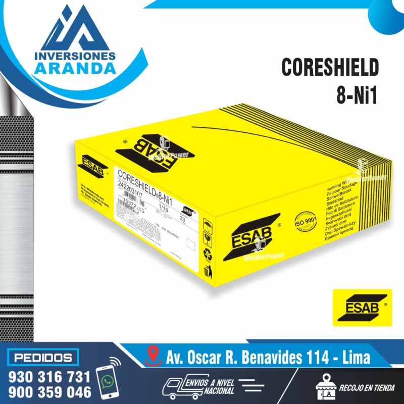 ALAMBRE TUBULAR CORESHIELD 8-Ni1 ESAB