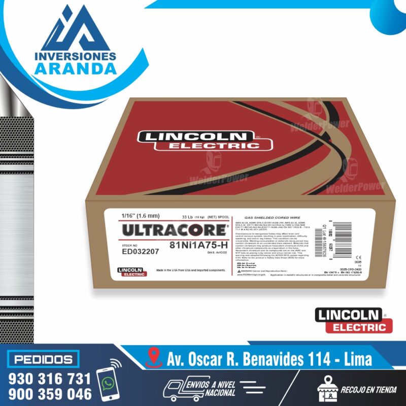 ALAMBRE TUBULAR ULTRACORE 81Ni1A75-H LINCOLN