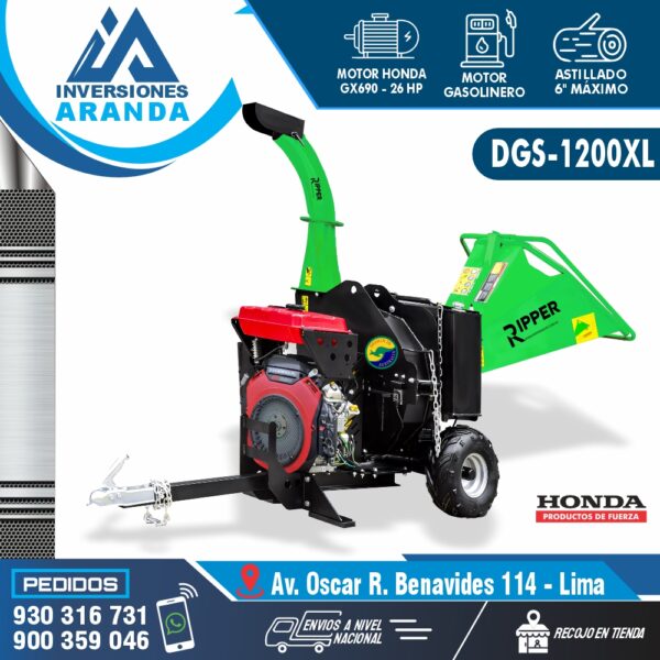 ASTILLADORA - CHIPEADORA PARA TRONCOS Y RAMAS DGS-1200XL RIPPER