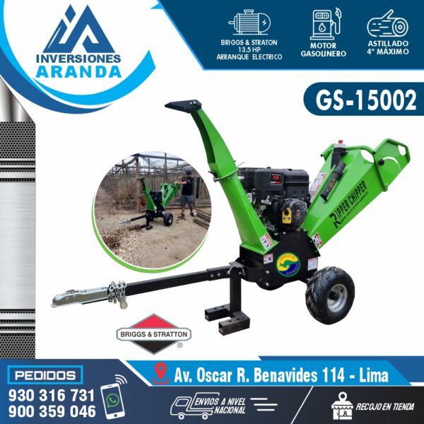 ASTILLADORA - CHIPEADORA PARA TRONCOS Y RAMAS GS-15002 RIPPER