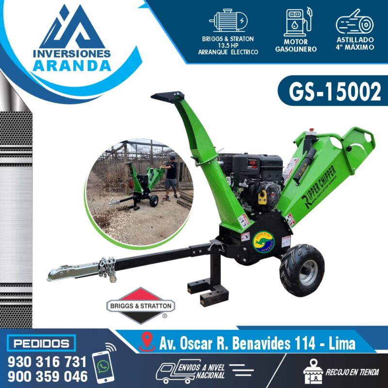 ASTILLADORA - CHIPEADORA PARA TRONCOS Y RAMAS GS-15002 RIPPER
