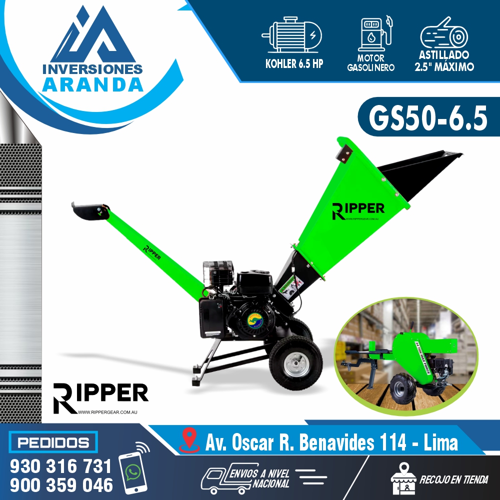 ASTILLADORA - CHIPEADORA PARA TRONCOS Y RAMAS GS50-6.5 RIPPER ASTILLADORA - CHIPEADORA PARA TRONCOS Y RAMAS GS50-6.5 RIPPER - Imagen 1