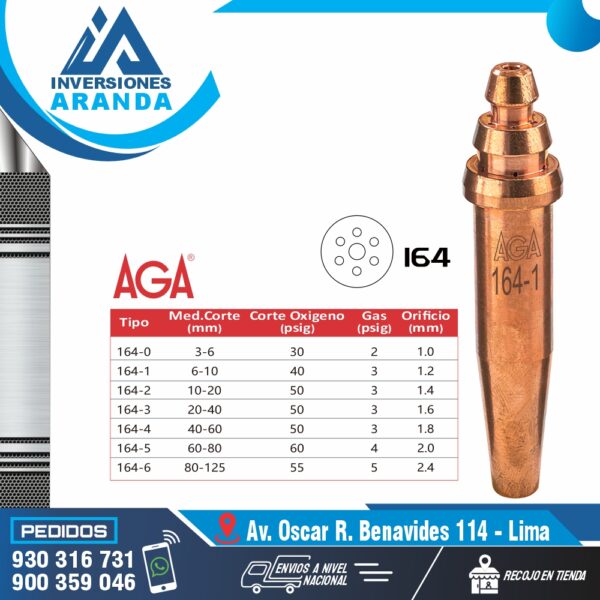 BOQUILLA DE CORTE 164 - AGA