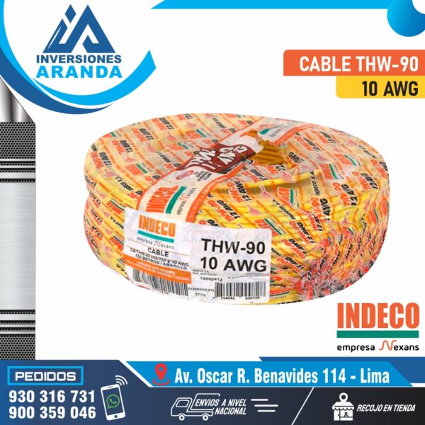 CABLE THW-90 - 10 AWG - INDECO