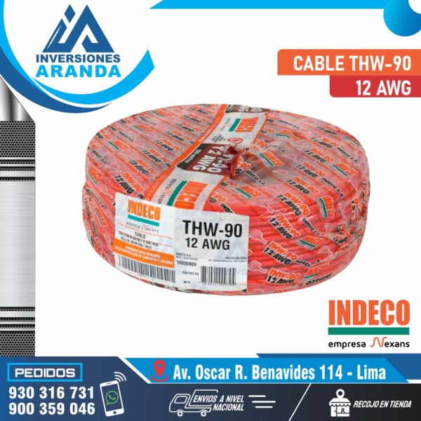 CABLE THW-90 - 12 AWG - INDECO