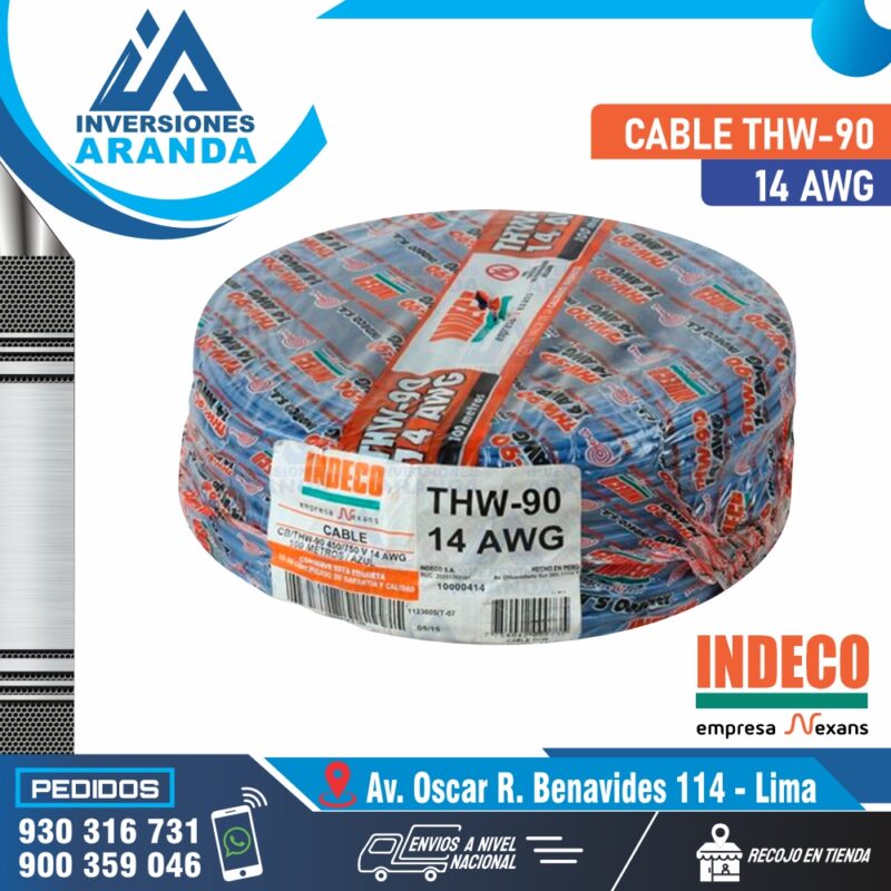CABLE THW-90 - 14 AWG - INDECO