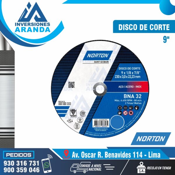 DISCO DE CORTE 9 - NORTON
