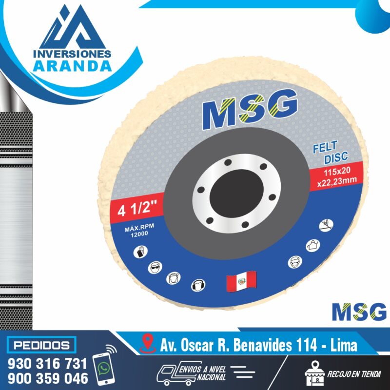 DISCOS PARA PULIR ACERO INOXIDABLE - FELT DISC