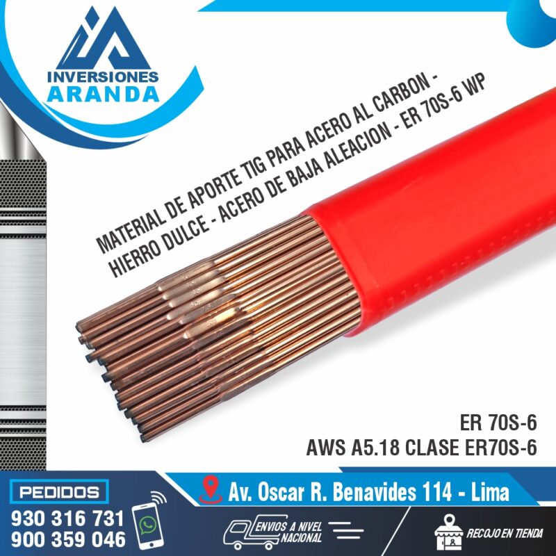 MATERIAL DE APORTE TIG PARA ACERO AL CARBON - ER 70S-6 WP