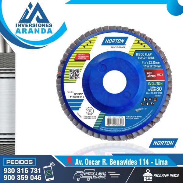 POLIFAN NORTON PARA ACERO INOXIDABLE GRANO 80 - NORTON