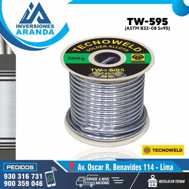 SOLDADURA DE ESTAÑO Y PLATA TW-5-95 TECNOWELD