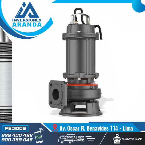BOMBA DE AGUA SUMERGIBLE DE DESAGUES FIERRO FUNDIDO LEO 50WQ15-20-2.2