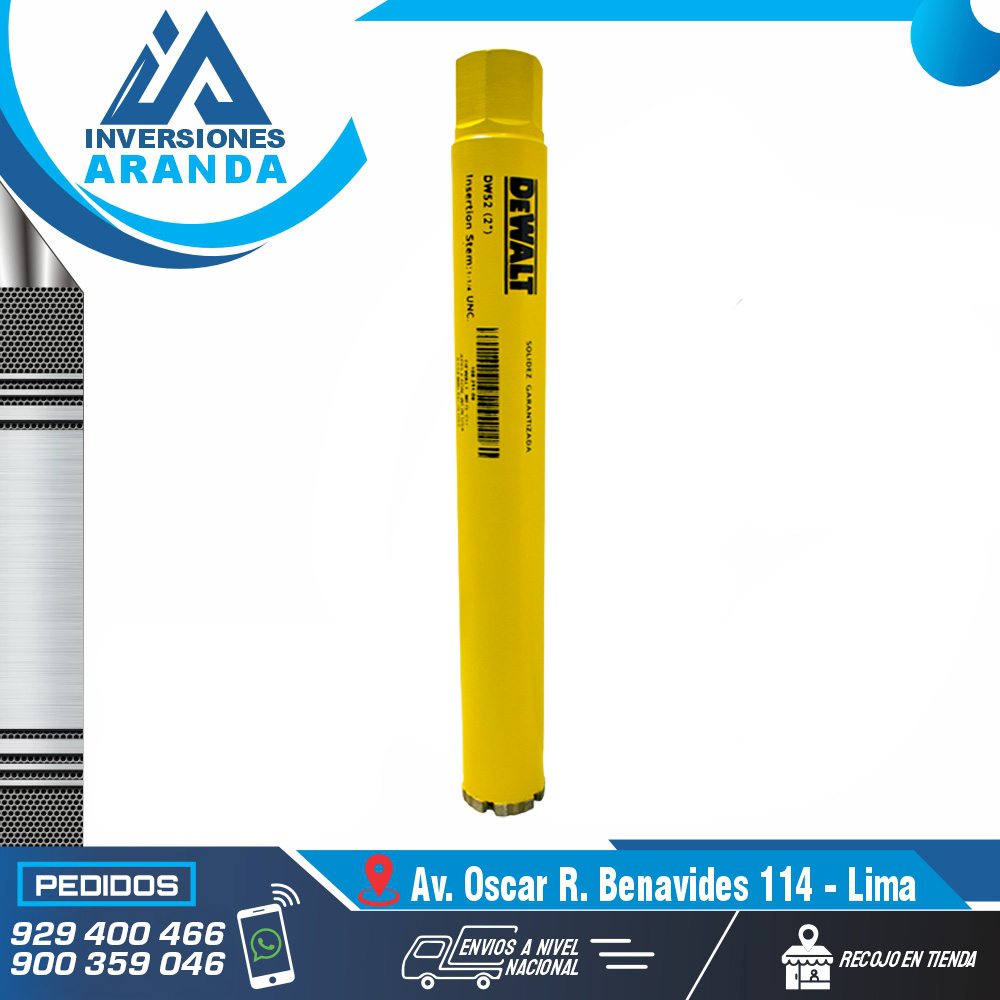 BROCA PARA DIAMANTINA DE 2 DEWALT DW52 BROCA PARA DIAMANTINA DE 2" DEWALT DW52