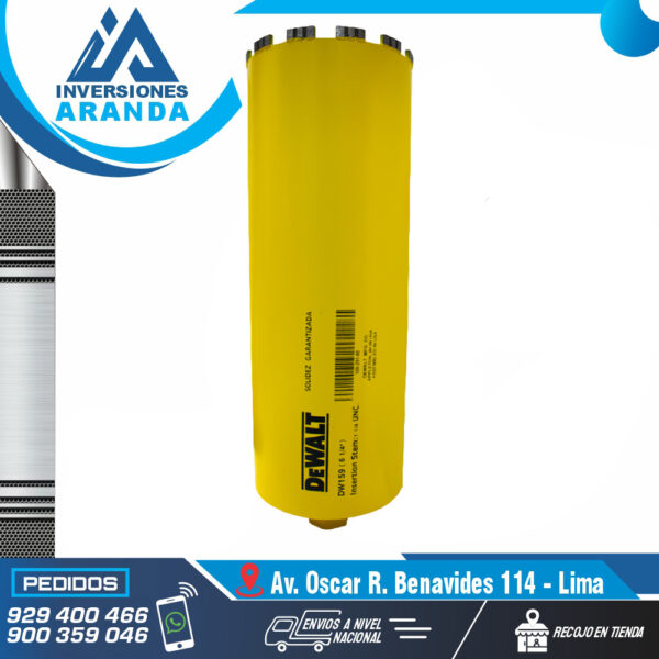 BROCA PARA DIAMANTINA DE 6-1/4" DEWALT DW159