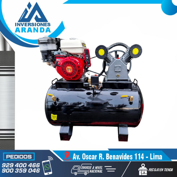 COMPRESORA DE AIRE CON MOTOR GASOLINERO PANTHER DE 18 HP MOD-CR60G-18P
