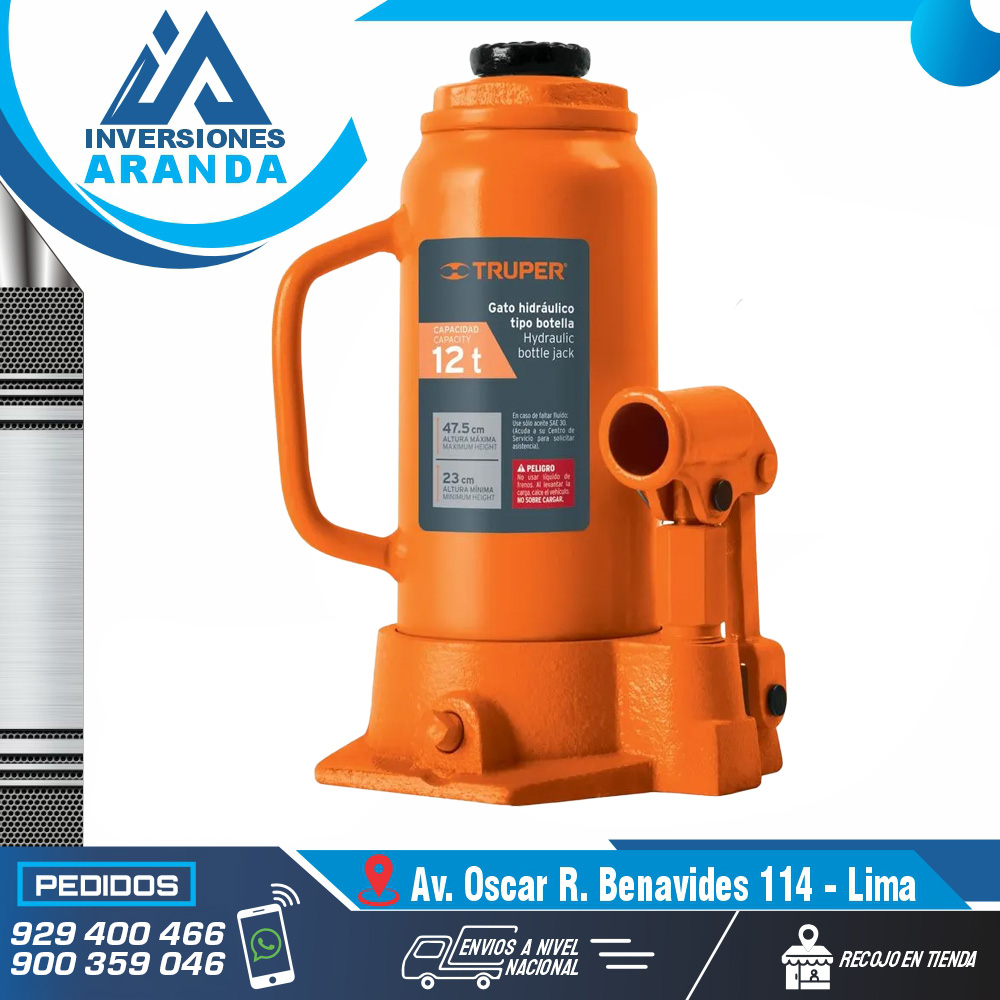 GATO HIDRÁULICO DE BOTELLA, 12 TON GATO HIDRÁULICO DE BOTELLA, 12 TON