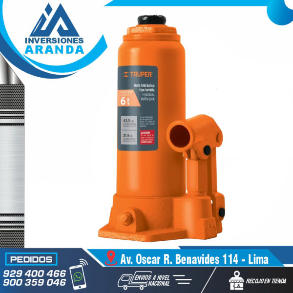 GATO HIDRÁULICO DE BOTELLA 6 TON