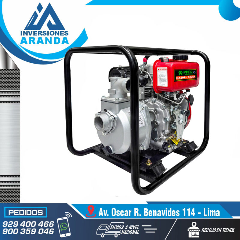 MOTOBOMBA DE GRAN CAUDAL AUTOCEBANTE DIESEL 2"X 2"RA20-6.5HP RIPPER