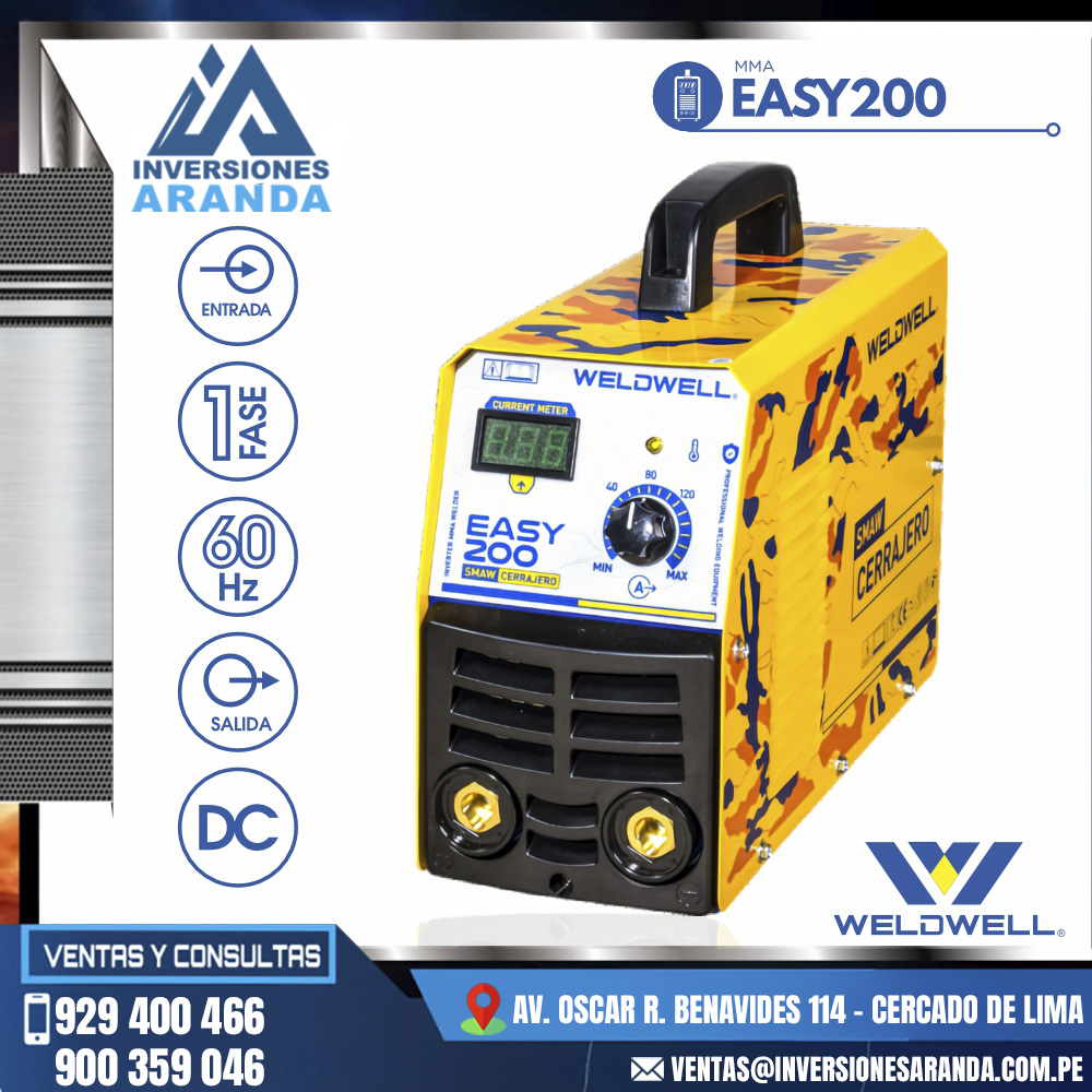 MAQUINA-DE-SOLDAR-EASY-200-WELDWELL®.jpg MAQUINA DE SOLDAR EASY 200 - WELDWELL® - Imagen 1