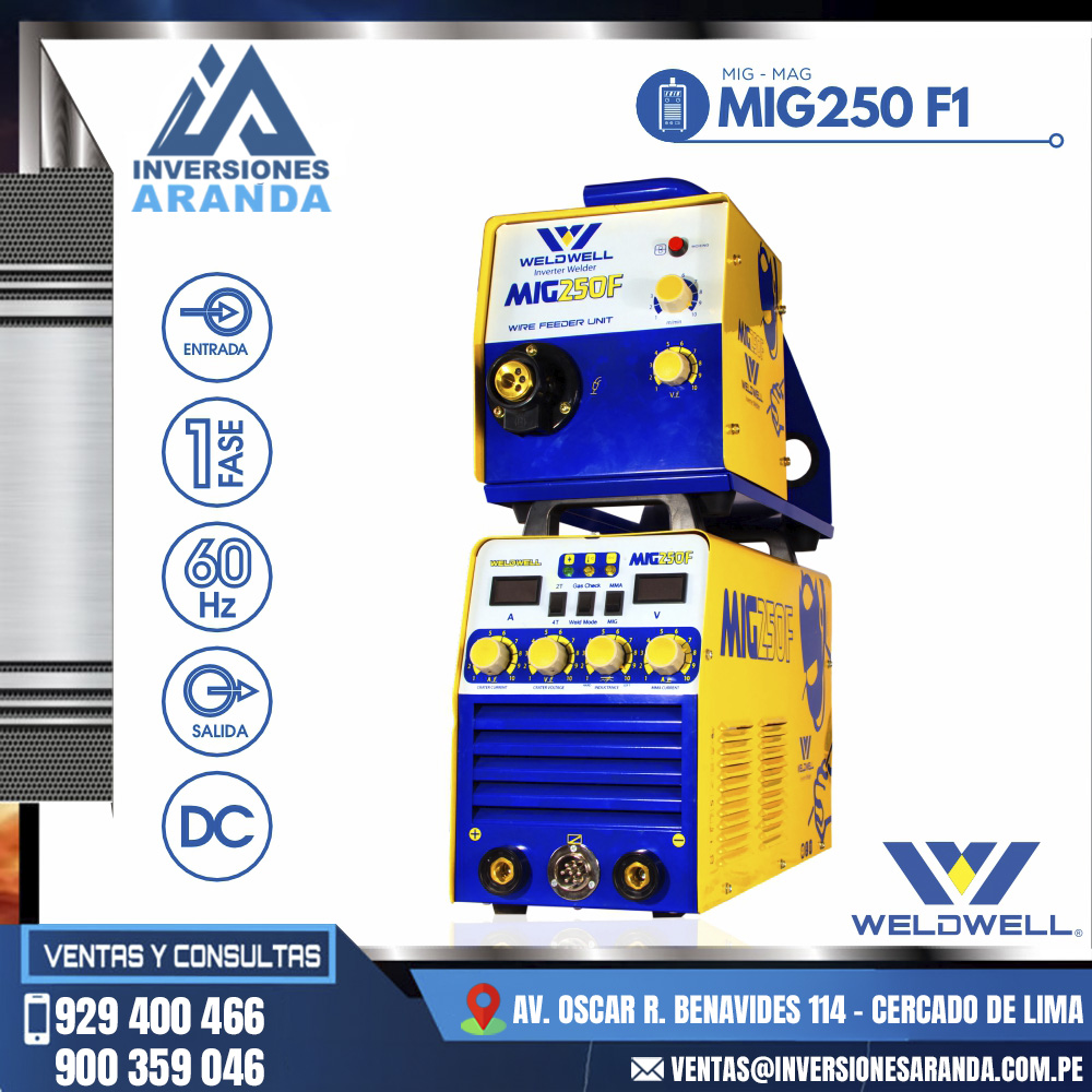 MAQUINA-DE-SOLDAR-MIG250-F1-WELDWELL®.jpg MAQUINA DE SOLDAR MIG250 F1 - WELDWELL® - Imagen 1