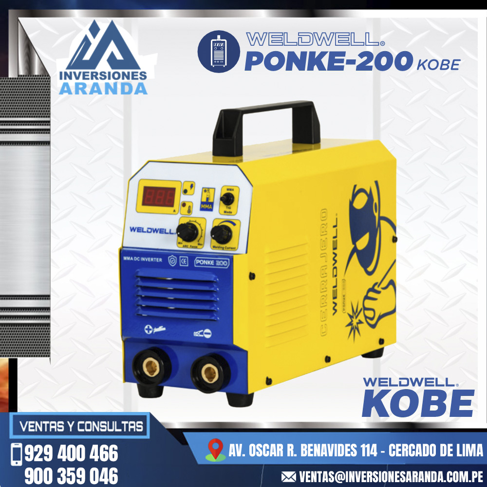 MAQUINA-DE-SOLDAR-PONKE-200-KOBE-WELDWELL®.jpg MAQUINA DE SOLDAR PONKE-200 KOBE - WELDWELL® - Imagen 1