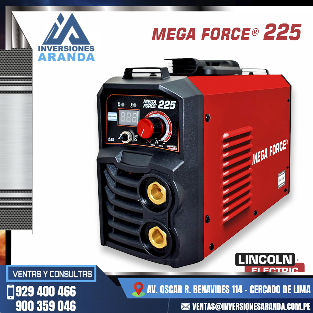 MAQUINA-DE-SOLDAR-STICK-TIG-MEGAFORCE-225-LINCOLN.png MAQUINA DE SOLDAR STICK-TIG MEGAFORCE 225 - LINCOLN - Imagen 1