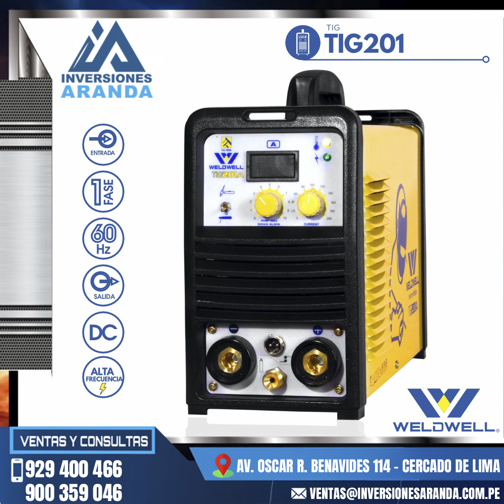 MAQUINA-DE-SOLDAR-TIG-201-WELDWELL®.jpg MAQUINA DE SOLDAR TIG 201 - WELDWELL® - Imagen 1
