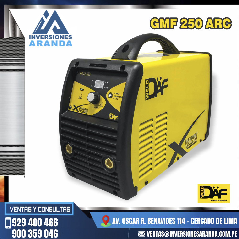 MAQUINA-DE-SOLDAR-WELD-DAF-GMF-250-ARC.jpg MAQUINA DE SOLDAR WELD DAF - GMF 250 ARC - Imagen 1