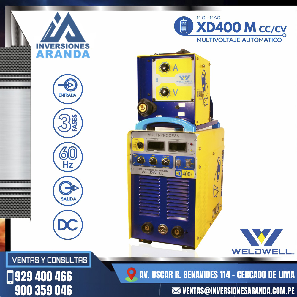 MAQUINA-DE-SOLDAR-XD400-M-CC-CV-WELDWELL®.jpg MAQUINA DE SOLDAR XD400 M CC-CV - WELDWELL® - Imagen 1