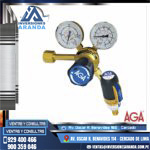 REGULADOR PARA OXIGENO AGA CON ANTI RETORNO TIPO PIÑA